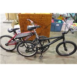 2 BIKES: RED NEXT BMX BIKE & BLACK NO NAME BMX BIKE