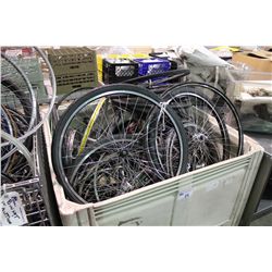 BIN OF ASSORTED BICYCLE PARTS ( BIN NOT IN SALE )