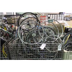 BIN OF ASSORTED BICYCLE PARTS ( BIN NOT IN SALE )