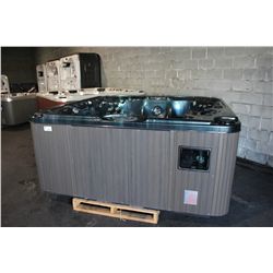 CAL SPAS PLATINUM SERIES HOT TUB WITH GALAXY INTERIOR AND 8' SMOKE GREY CABINET, C/W: