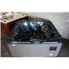 Image 2 : CAL SPAS PLATINUM SERIES HOT TUB WITH GALAXY INTERIOR AND 8' SMOKE GREY CABINET, C/W: