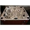 Image 2 : CAL SPAS PLATINUM SERIES HOT TUB WITH OYSTER INTERIOR AND 8' MAHOGANY CABINET.  C/W: