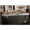Image 1 : CAL SPAS COLEMAN SERIES HOT TUB WITH OYSTER OPAL INTERIOR AND 7' LIGHT GREY CABINET. C/W: