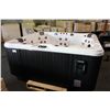 Image 1 : CAL SPAS COLEMAN SERIES HOT TUB WITH WHITE INTERIOR AND CHARCOAL 74" X 84" CABINET. C/W: