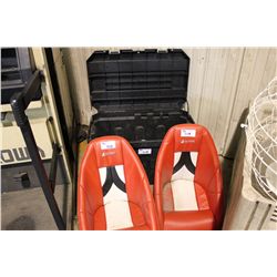 2 BUCKET SEATS, STANLEY TOOL BOX AND CONTENTS