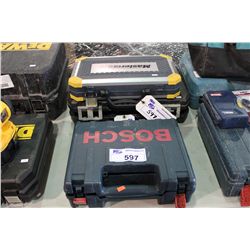 BOSCH DRILL, CRAFTSMAN SOCKET SET, MASTERCRAFT SOCKET SET, MISC TOOLS