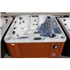 Image 2 : CAL SPAS CONNECT SERIES HOT TUB WITH SNOW WHITE INTERIOR AND 7' TEAK CABINET.  C/W: