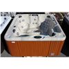 Image 2 : CAL SPAS CONNECT SELECT SERIES HOT TUB WITH SAND INTERIOR AND 7' TEAK CABINET. C/W: