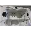 Image 3 : CAL SPAS L.E.S. SERIES HOT TUB WITH IVORY INTERIOR AND 7' WALNUT CABINET. C/W:
