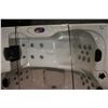Image 2 : CAL SPAS AMERICAN SERIES HOT TUB WITH IVORY INTERIOR AND 65" X 85" TEAK CABINET.  C/W: