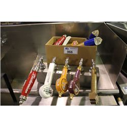 5 STATION BAR TAP AND BOX OF ASSORTED TAP HANDLES