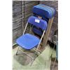 Image 2 : 51 TEAL METAL STACKING CHAIRS AND 6 BLUE PLASTIC FOLDING CHAIRS