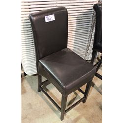 BLACK LEATHER HI BACK RESTAURANT CHAIR