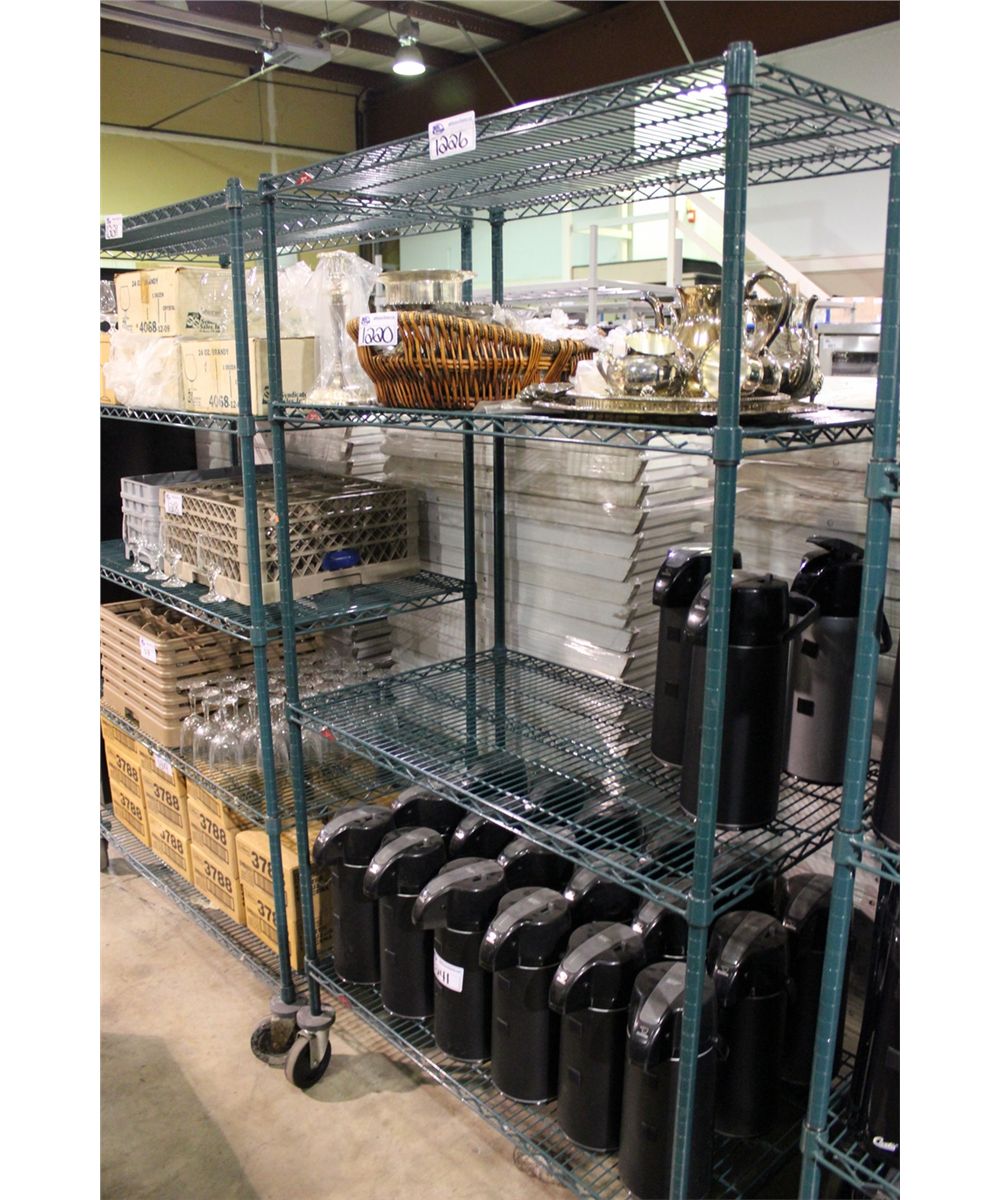 GREEN 4 TIER METAL METRO RACK