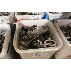BIN OF ASSORTED FLATWARE