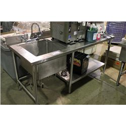 SINGLE BAY STAINLESS STEEL PREP SINK