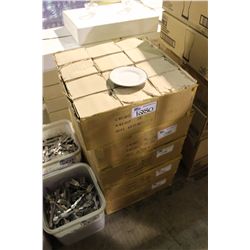 5 BOXES OF SILVER RIMMED SAUCER PLATES