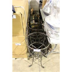 METAL PLANT STANDS AND 2 FOUNTAINS