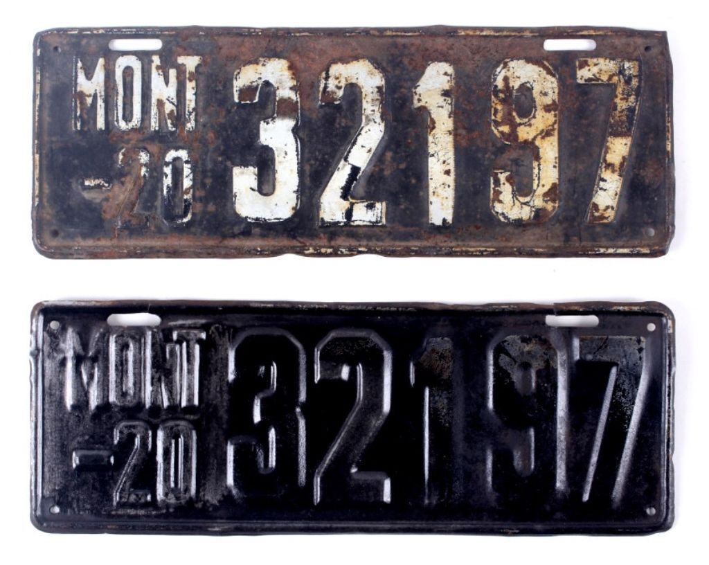 1920 Montana Prison Made License Plate Set