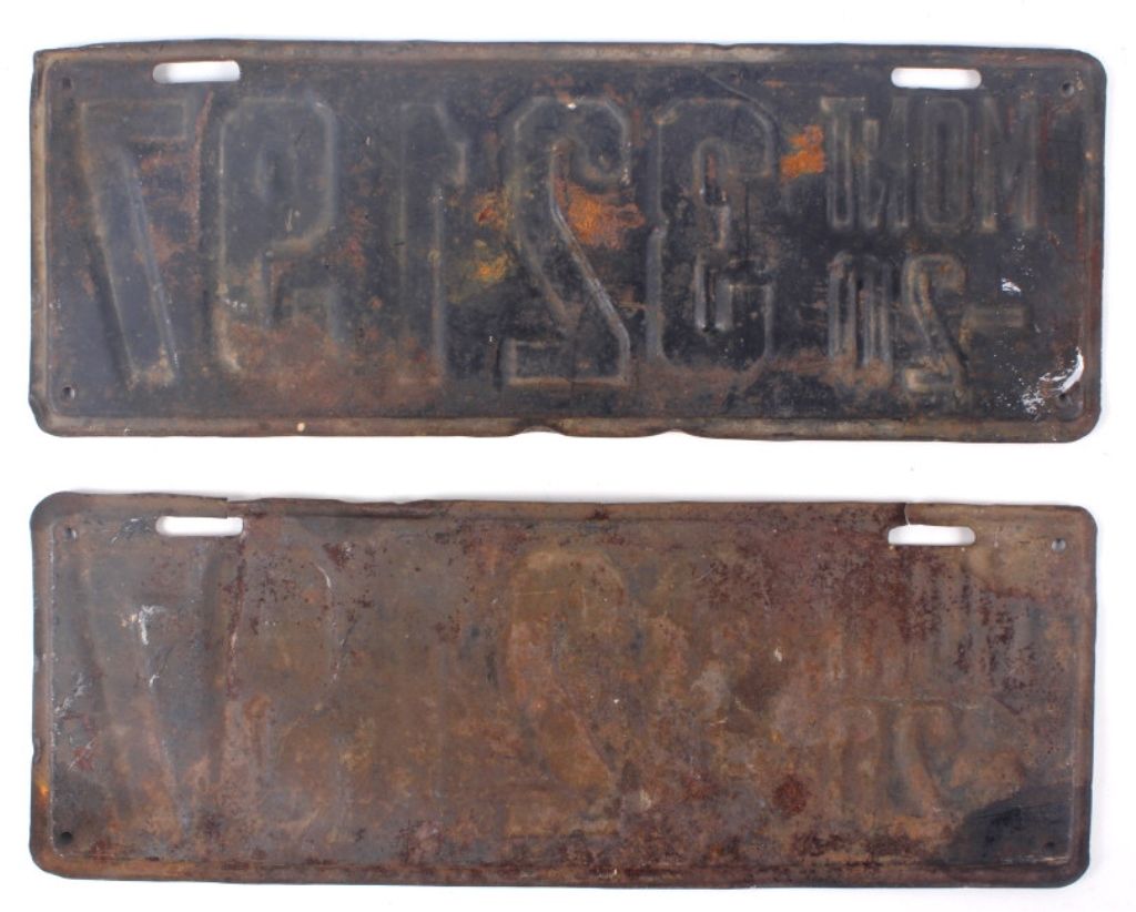 1920 Montana Prison Made License Plate Set