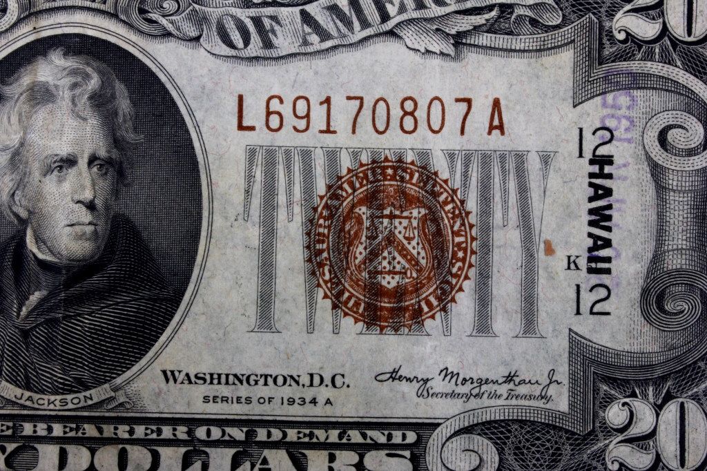 U.S. Currency 1934 A 20 Hawaii Bills (2)