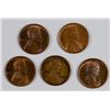 Image 1 : 5 1909 VDB LINCOLN CENTS CH BU BROWN - RB