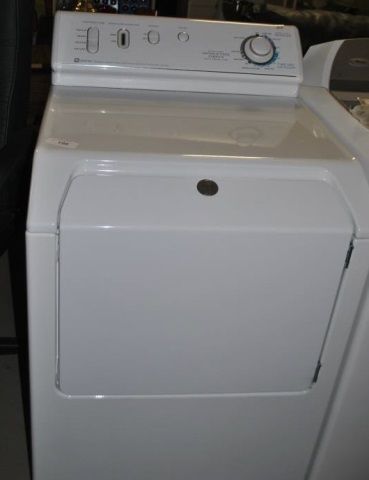 An electric Maytag dryer model number MDE7057AYW,.