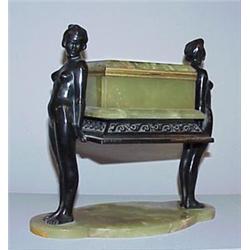 ONYX BOX ON FIGURAL STAND BY "LORENZL"