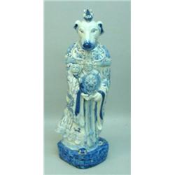 ORIENTAL PORCELAIN FIGURE OF A DOG