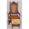 Image 1 : CARVED ENGLISH  ARMCHAIR AND A FOOTSTOOL