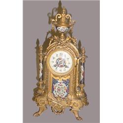 FRENCH CHAMPLEVE SHELF CLOCK