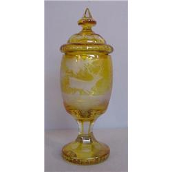 BOHEMIAN AMBER FLASHED POKAL