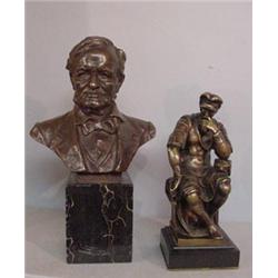 TWO BRONZE STATUES