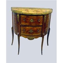 FRENCH LOUIS XV STYLE TWO-DRAWER STAND WITH ORMOLU TRIM