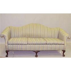 CHIPPENDALE STYLE CAMEL BACK SOFA