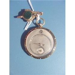 OPEN FACE, ENAMEL CASE POCKET WATCH