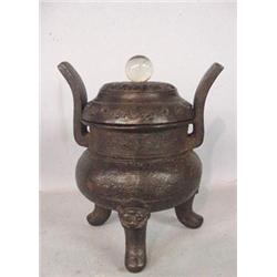 ORIENTAL BRONZE INCENSE BURNER