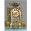 Image 1 : FINE CHAMPLEVE MANTLE CLOCK WITH GILDING