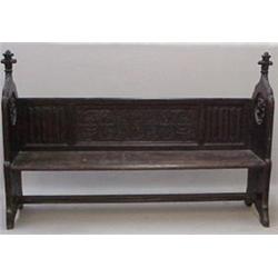 ENGLISH BENCH WITH RELIEF CARVING