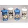 Image 1 : GROUP OF FOUR EARLY PORCELAIN APOTHECARY JARS