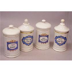 GROUP OF FOUR APOTHECARY JARS
