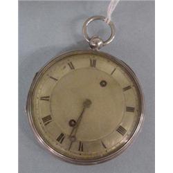 OPEN FACE WATCH WITH SILVER CASE
