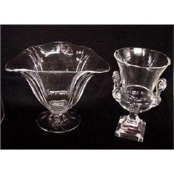 TWO CRYSTAL VASES