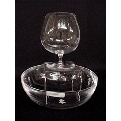 TWO PIECES OF "STEUBEN" CRYSTAL