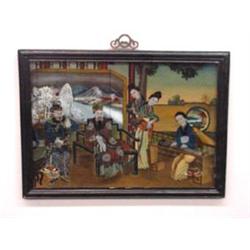 CHINESE REVERSE PAINTING ON GLASS
