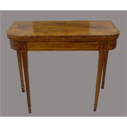 ENGLISH INLAID HEPPLEWHITE CARD TABLE