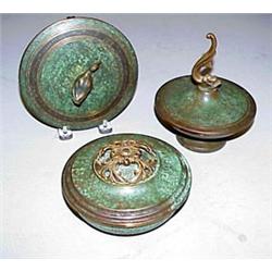THREE ARTS AND CRAFTS COVERED DISHES