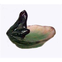 DAUM NANCY PATE DE VERRE FROG ON A LILY PAD