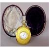 Image 1 : ENGRAVED OVAL TRAVEL CLOCK WITH FITTED CASE