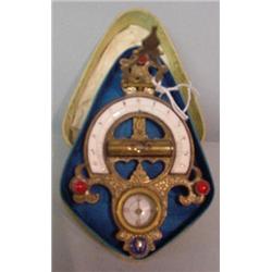 UNUSUAL ENAMEL SUNDIAL IN FITTED BOX
